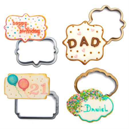 Cofetarie - Ustensile - Plachete sau Rame Decor Ø 7 - 7.5 cm - Decupatoare Plastic, Set 4 Buc