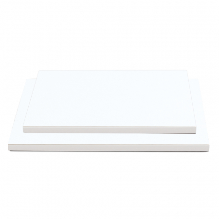 Accesorii Tort, Candy Bar, Bufet - Platou Tort Deptunghi Alb Satinat, 40 x 30 x H 1.2 cm