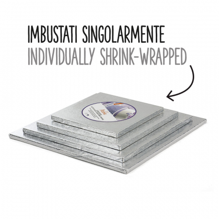 Platou Tort Patrat Argintiu, 20 x 20 x H 1.2 cm [2]
