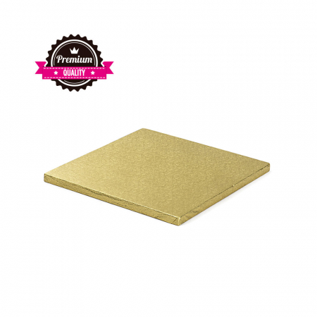 Accesorii Tort, Candy Bar, Bufet - Platou Tort Patrat Auriu, 30 x 30 x H 1.2 cm