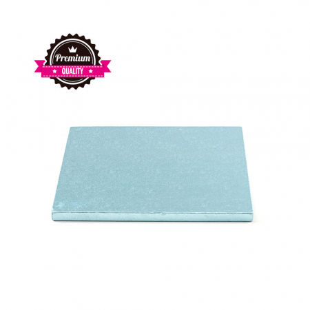 Accesorii Tort, Candy Bar, Bufet - Platou Tort Patrat Bleu, 20 x 20 x H 1.2 cm