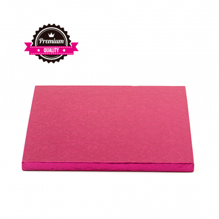 Accesorii Tort, Candy Bar, Bufet - Platou Tort Patrat Fucsia, 30 x 30 x H 1.2 cm