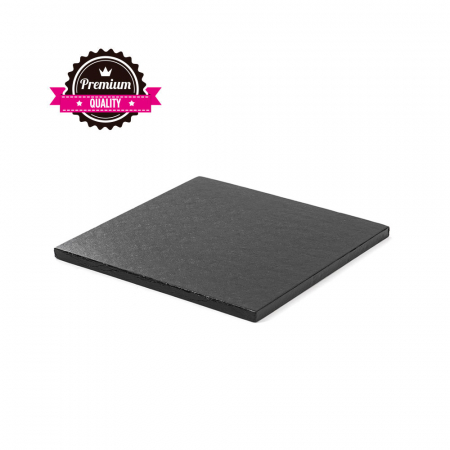 Accesorii Tort, Candy Bar, Bufet - Platou Tort Patrat Negru, 30 x 30 x H 1.2 cm