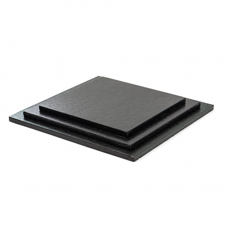 Accesorii Tort, Candy Bar, Bufet - Platou Tort Patrat Negru, 30 x 30 x H 1.2 cm