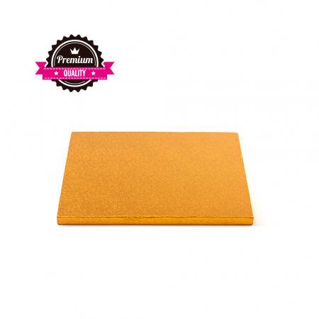 Accesorii Tort, Candy Bar, Bufet - Platou Tort Patrat Portocaliu, 15 x 15 x H 1.2 cm