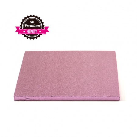 Accesorii Tort, Candy Bar, Bufet - Platou Tort Patrat Roz, 30 x 30 x H 1.2 cm