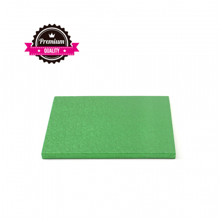 Accesorii Tort, Candy Bar, Bufet - Platou Tort Patrat Verde, 15 x 15 x H 1.2 cm