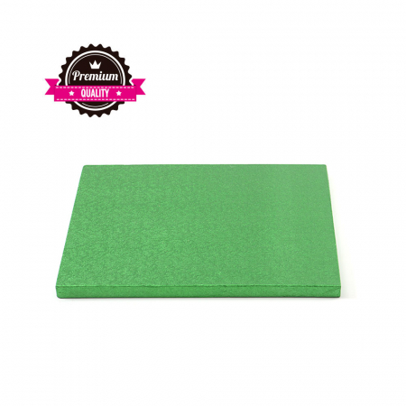 Accesorii Tort, Candy Bar, Bufet - Platou Tort Patrat Verde, 25 x 25 x H 1.2 cm