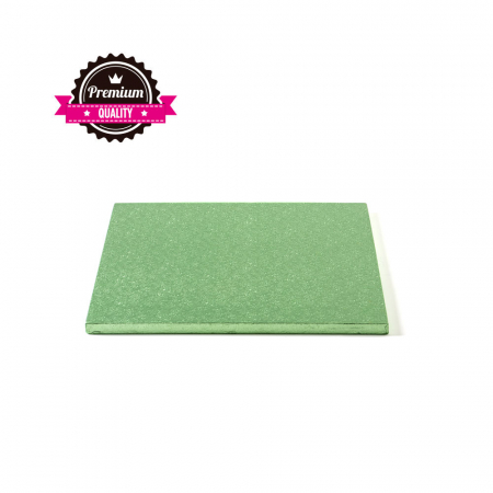 Accesorii Tort, Candy Bar, Bufet - Platou Tort Patrat Vernil, 15 x 15 x H 1.2 cm