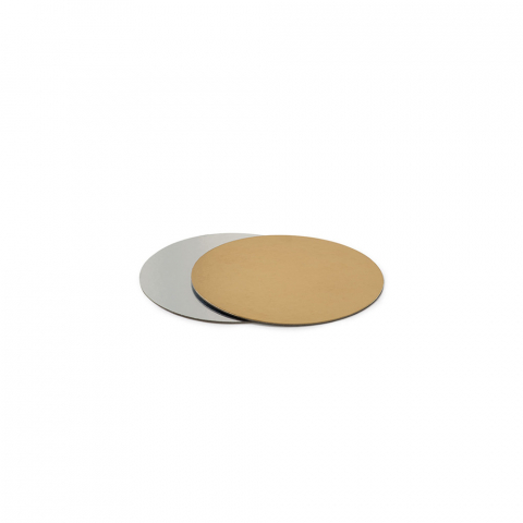Platouri Tort - Platou Tort Rotund 2 Fete, Auriu/Argintiu, Ø 34 x H 0.15 cm
