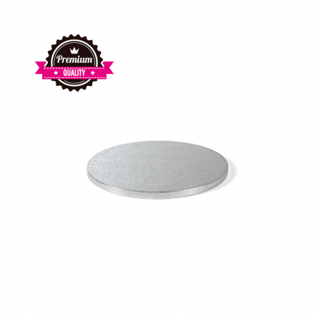 Accesorii Tort, Candy Bar, Bufet - Platou Tort Rotund Argintiu, Ø 20 x H 1.2 cm