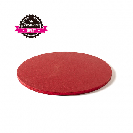 Accesorii Tort, Candy Bar, Bufet - Platou Tort Rotund Rosu, Ø 25 x H 1.2 cm