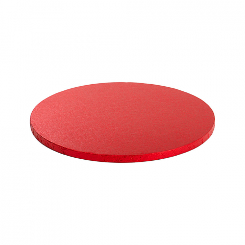 Accesorii Tort, Candy Bar, Bufet - Platou Tort Rotund Rosu Satinat, Ø 36 x H 1.2 cm