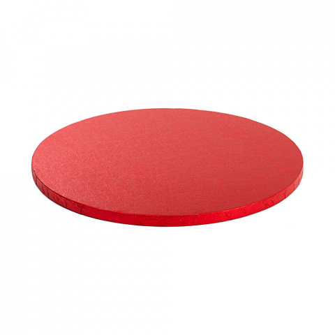 Accesorii Tort, Candy Bar, Bufet - Platou Tort Rotund Rosu Satinat, Ø 40 x H 1.2 cm