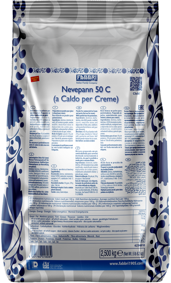 Premixuri - Premix pentru inghetata Nevepann Fabbri, 2.5 kg