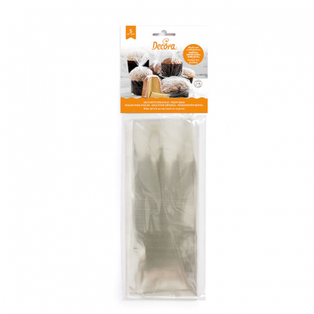 Ambalaje, Etichete, Suporturi - Pungi XL, Celofan Transparent, 32 x H 44 cm, Set 5 Buc