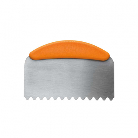 Brutarie, Patiserie - Ustensile - Racleta Nivelare Tort cu Maner din Plastic si Lama Inox Wave, 22.5x11 cm