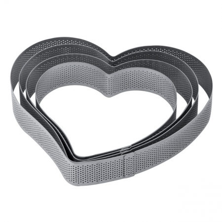 Cofetarie - Ustensile - Rama Microforata Tarte Inima, 22.5x21xH3.5 cm