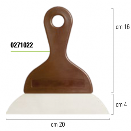 Brutarie, Patiserie - Ustensile - Rascheta Inox cu Maner Plastic, Lama 20 x 4 cm, H 20 cm