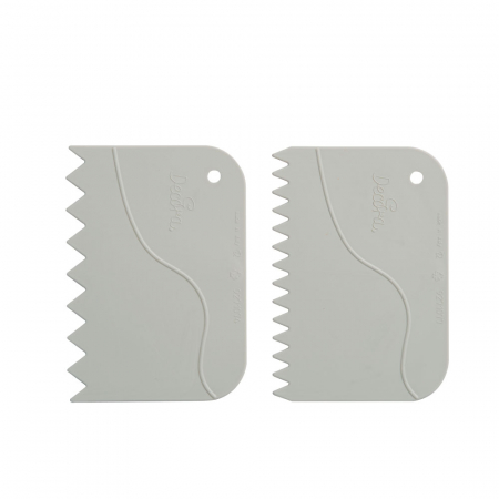 Brutarie, Patiserie - Ustensile - Raschete Material Plastic Alb, 12x8.3 si 13.5x9.2 cm Model Zimtat, Set 2 buc