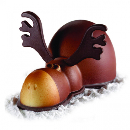 Matrite Decoruri, Figurine 3D Ciocolata - Renul Rudolph 3D 19.5x10xh10 cm - Kit Matrite Plastic 2 Subiecte
