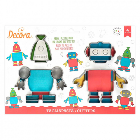 Decupatoare Figurine - Roboti - Decupatoare Plastic 6.5 - 11.5 x 4.5 - 7 x H 2.2 cm, 2 Buc