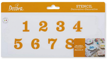Sabloane Decor - Sablon Plastic Decor Cifre, 25 x 10 cm