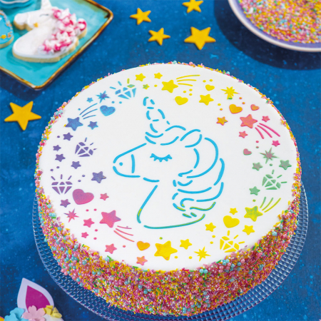 Sabloane Decor - Sablon Plastic Decor Top, Model Unicorn, Ø 25 cm