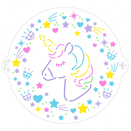 Sabloane Decor - Sablon Plastic Decor Top, Model Unicorn, Ø 25 cm