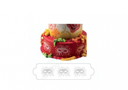 Sabloane Decor - Sablon Plastic Lateral Decor Carnaval - Masti, 34 x 9 cm