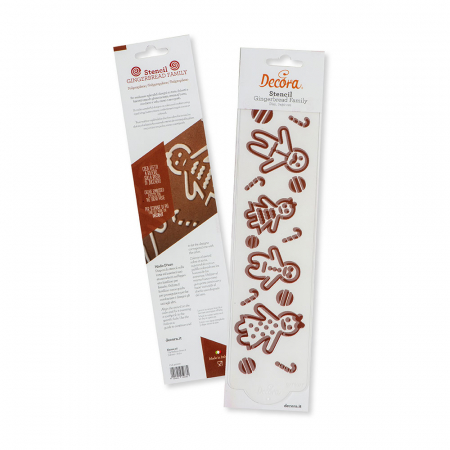 Sablon Plastic Lateral Decor Craciun - Gingerbread Family, 30 x 7 cm [2]