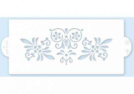 Sabloane Decor - Sablon Plastic Lateral Decor Fantezie Florala, 26 x 12.5 cm
