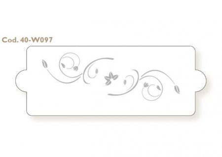 Sabloane Decor - Sablon Plastic Lateral Decor Floral, 34.7 x 12.7 cm