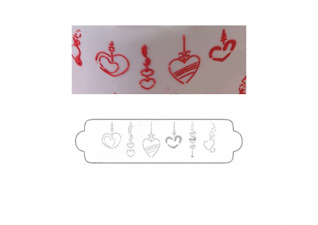 Sabloane Decor - Sablon Plastic Lateral Decor Inimioare, 34 x 9 cm