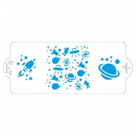 Cofetarie - Ustensile - Sablon Plastic Lateral Decor Spatial, 25 x 10 cm