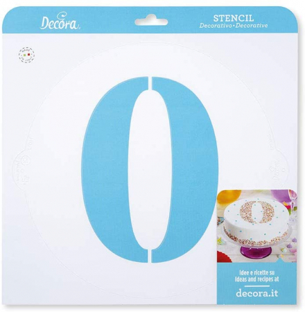 Sabloane Decor - Sablon Plastic Rotund Decor Cifra 0, Ø 25 cm