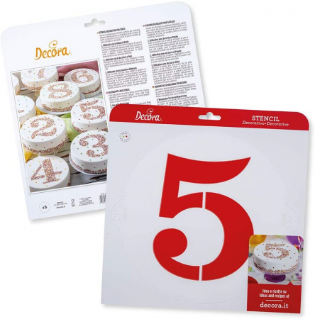 Sablon Plastic Rotund Decor Cifra 5, Ø 25 cm [3]