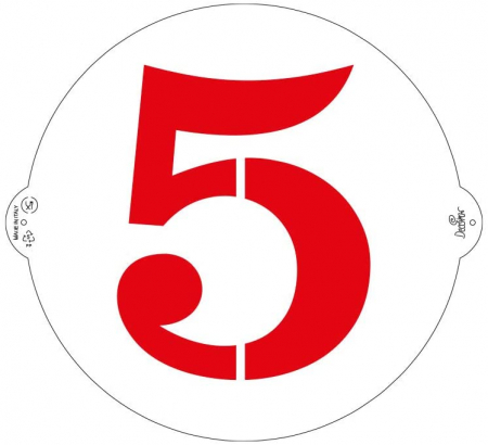 Sablon Plastic Rotund Decor Cifra 5, Ø 25 cm [2]