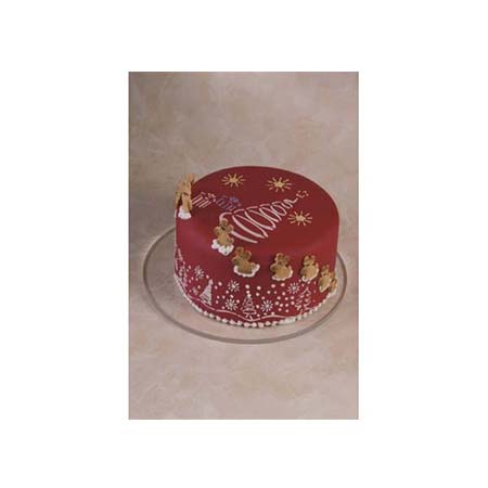 Cofetarie - Ustensile - Sablon Plastic Rotund Decor Craciun cu Brad Ø 20 cm