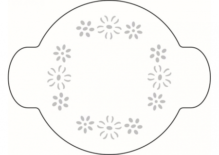 Sabloane Decor - Sablon Plastic Rotund Decor Flori Ø 10 cm