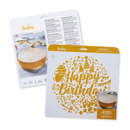 Sablon Plastic Rotund Decor Happy Birthday Ø 25 cm [2]