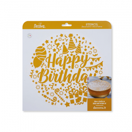 Sablon Plastic Rotund Decor Happy Birthday Ø 25 cm [3]