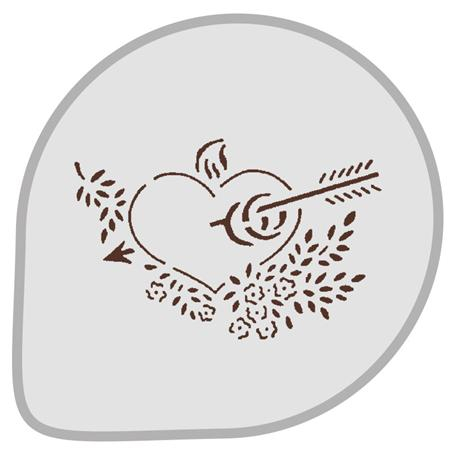 Sabloane Decor - Sablon Plastic Rotund Decor Inima cu sageata Ø 26 cm