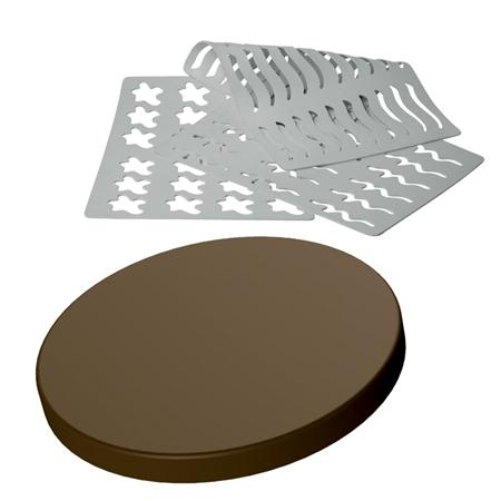 Sabloane Decoruri Ciocolata - Sablon Silicon Discuri - 99 decoruri Ø 2 cm