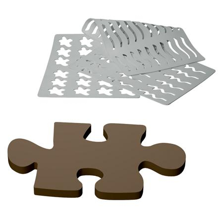 Sabloane Decoruri Ciocolata - Sablon Silicon Puzzle - 18 decoruri