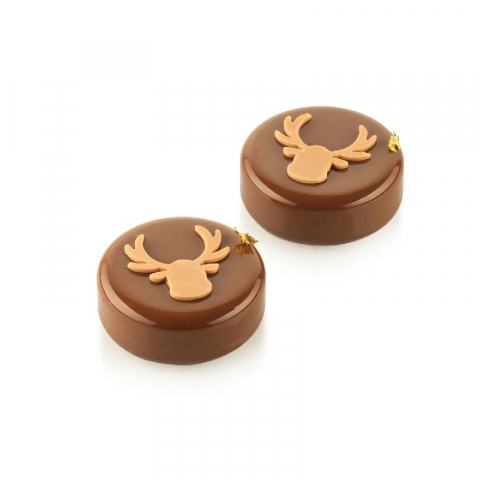 Ciocolaterie - Matrite, Ustensile - Sablon Silicon Rudolph - 24 decoruri 4 x 4 x H 0.2 cm