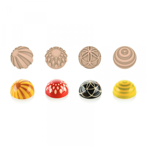 Semisfere Ciocolata Ø 3.1 x H 1.65 - Kit Matrita Titan 24 cavitati + 4 Stampile Decor [7]