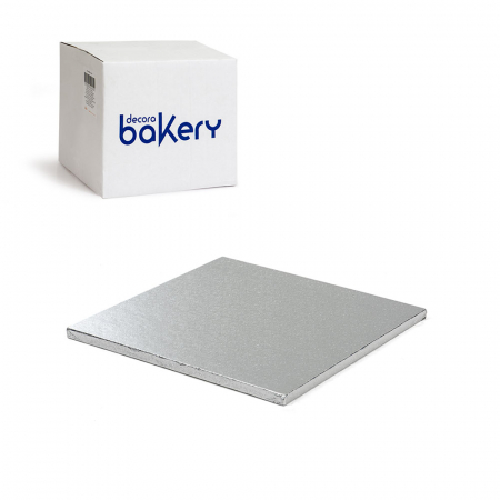 Platouri Tort - Set 10 Platouri Tort Patrate Argintii, 30 x 30 x H 1.2 cm