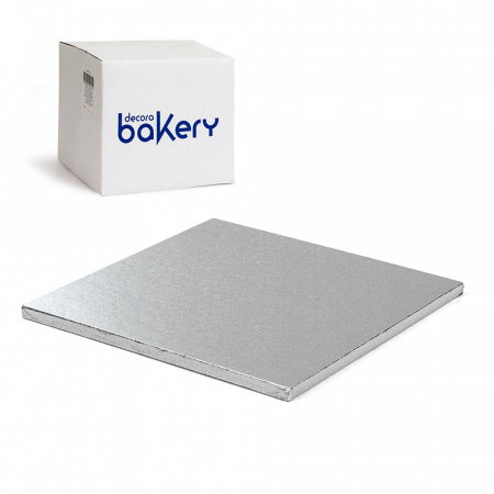 Platouri Tort - Set 10 Platouri Tort Patrate Argintii, 45 x 45 x H 1.2 cm