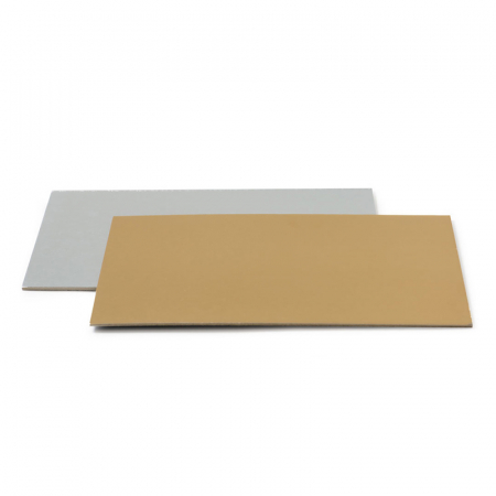 Platouri Tort - Set 100 Platouri Tort Dreptunghi 2 Fete, Auriu/Argintiu, 45x35xH0.1 cm